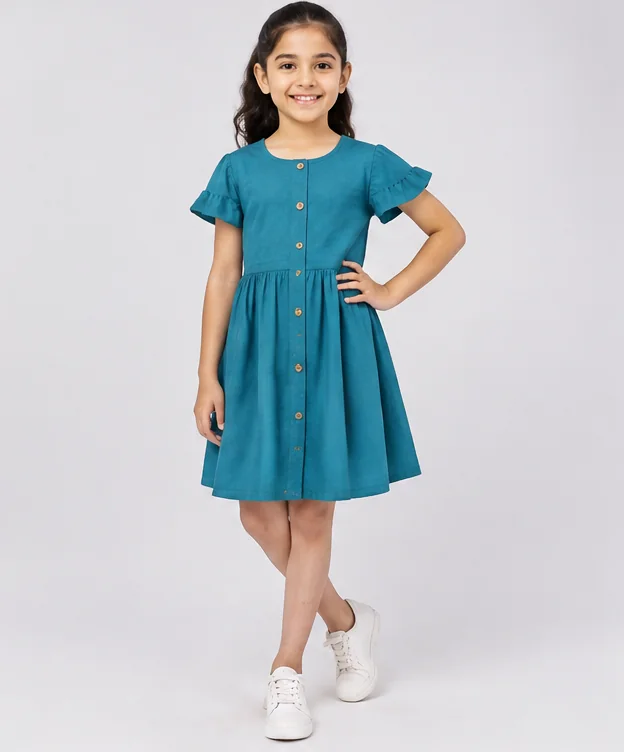 Girls Teal Everyday Dress