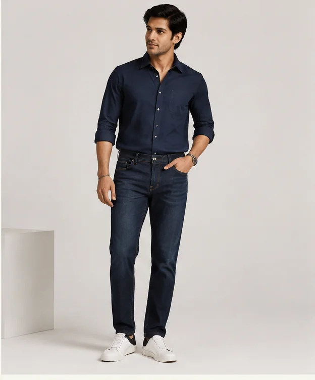 Indigo Straight Fit Jeans