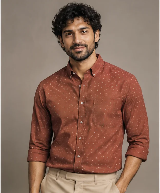 Rust Microprint Shirt