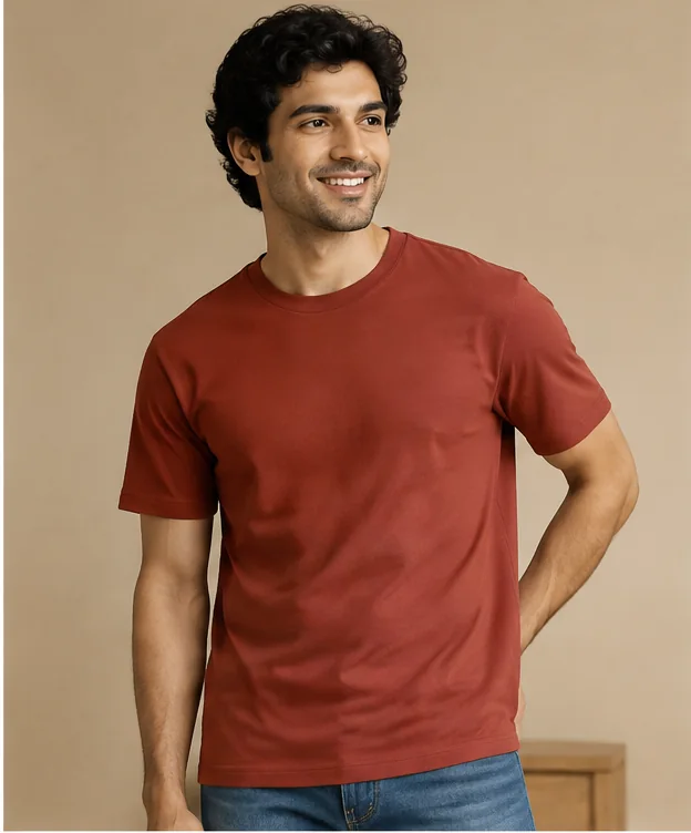 Rust Cotton Crew T-Shirt